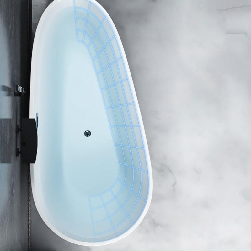 Modern Acrylic Bathtub Freestanding Soaking Bathtub with Drain Bathtub and Overflow Hole Clearhalo 'Bathroom Remodel & Bathroom Fixtures' 'Bathtubs' 'Home Improvement' 'home_improvement' 'home_improvement_bathtubs' 'Showers & Bathtubs' 6745229