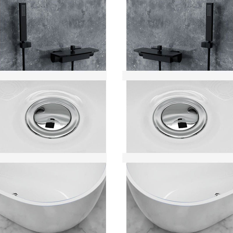 Modern Acrylic Bathtub Freestanding Soaking Bathtub with Drain Bathtub and Overflow Hole Clearhalo 'Bathroom Remodel & Bathroom Fixtures' 'Bathtubs' 'Home Improvement' 'home_improvement' 'home_improvement_bathtubs' 'Showers & Bathtubs' 6745232