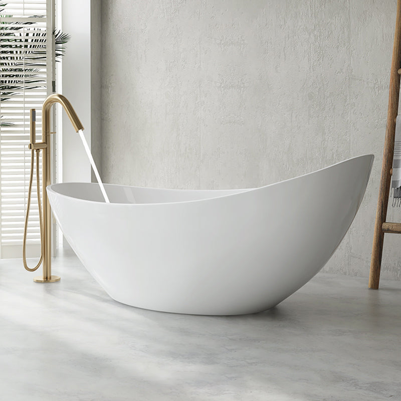 Freestanding Soaking Acrylic Bathtub Modern Oval Bathtub without Faucet Holes Clearhalo 'Bathroom Remodel & Bathroom Fixtures' 'Bathtubs' 'Home Improvement' 'home_improvement' 'home_improvement_bathtubs' 'Showers & Bathtubs' 6745280