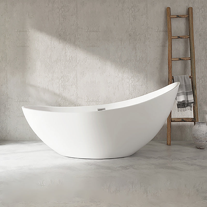 Freestanding Soaking Acrylic Bathtub Modern Oval Bathtub without Faucet Holes White Tub Clearhalo 'Bathroom Remodel & Bathroom Fixtures' 'Bathtubs' 'Home Improvement' 'home_improvement' 'home_improvement_bathtubs' 'Showers & Bathtubs' 6745281