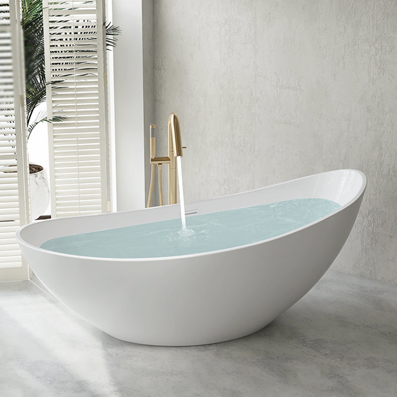 Freestanding Soaking Acrylic Bathtub Modern Oval Bathtub without Faucet Holes Clearhalo 'Bathroom Remodel & Bathroom Fixtures' 'Bathtubs' 'Home Improvement' 'home_improvement' 'home_improvement_bathtubs' 'Showers & Bathtubs' 6745283