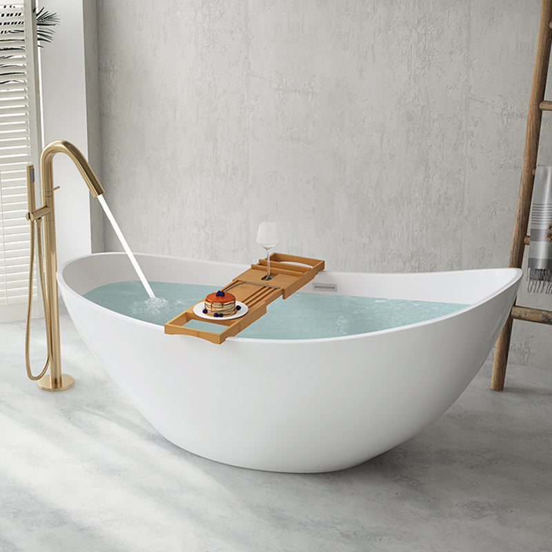 Freestanding Soaking Acrylic Bathtub Modern Oval Bathtub without Faucet Holes Clearhalo 'Bathroom Remodel & Bathroom Fixtures' 'Bathtubs' 'Home Improvement' 'home_improvement' 'home_improvement_bathtubs' 'Showers & Bathtubs' 6745284