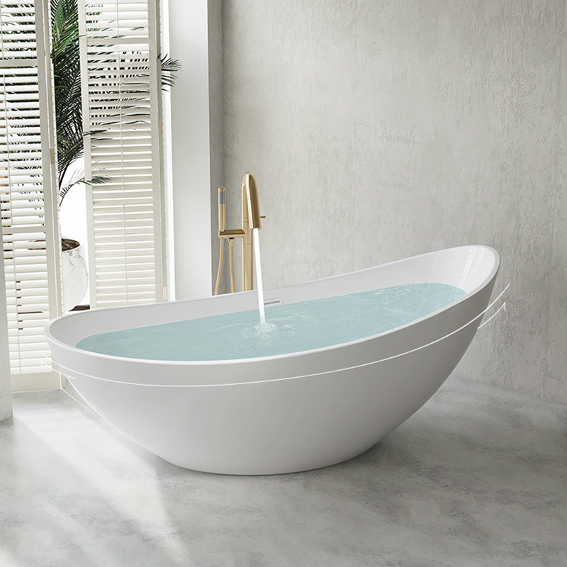 Freestanding Soaking Acrylic Bathtub Modern Oval Bathtub without Faucet Holes Clearhalo 'Bathroom Remodel & Bathroom Fixtures' 'Bathtubs' 'Home Improvement' 'home_improvement' 'home_improvement_bathtubs' 'Showers & Bathtubs' 6745297