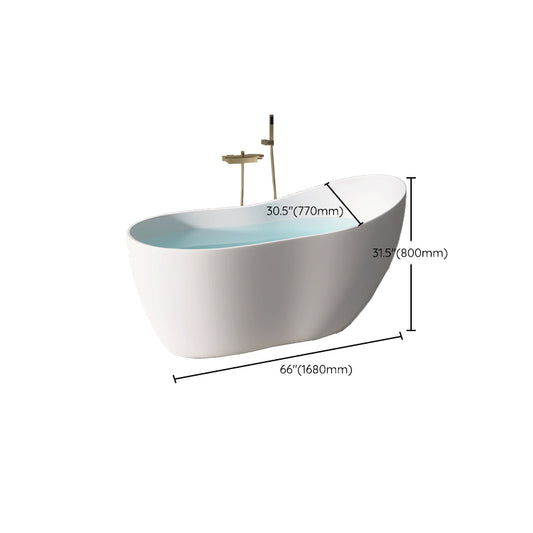 Modern Acrylic White Bathtub Freestanding Soaking Bathtub with Drain Clearhalo 'Bathroom Remodel & Bathroom Fixtures' 'Bathtubs' 'Home Improvement' 'home_improvement' 'home_improvement_bathtubs' 'Showers & Bathtubs' 6745364