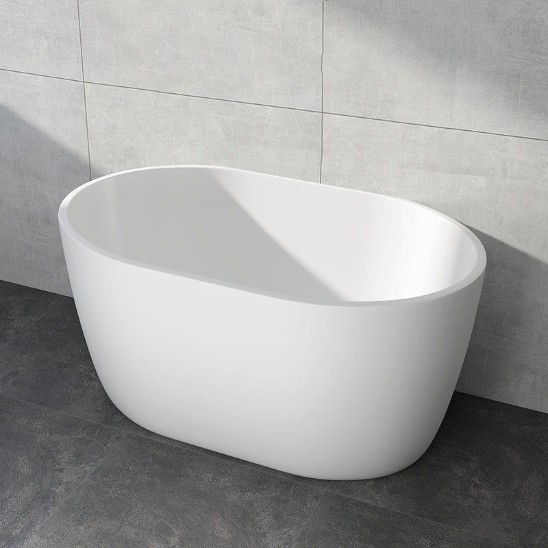 Modern Acrylic Ellipse White Bathtub Back to Wall with Drain Bath Tub 47"L x 28"W x 24"H Tub Clearhalo 'Bathroom Remodel & Bathroom Fixtures' 'Bathtubs' 'Home Improvement' 'home_improvement' 'home_improvement_bathtubs' 'Showers & Bathtubs' 6745367