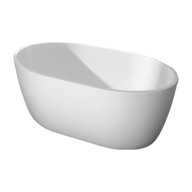 Modern Acrylic Ellipse White Bathtub Back to Wall with Drain Bath Tub Clearhalo 'Bathroom Remodel & Bathroom Fixtures' 'Bathtubs' 'Home Improvement' 'home_improvement' 'home_improvement_bathtubs' 'Showers & Bathtubs' 6745373