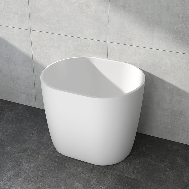 Modern Acrylic Ellipse White Bathtub Back to Wall with Drain Bath Tub 31"L x 27"W x 26"H Tub Clearhalo 'Bathroom Remodel & Bathroom Fixtures' 'Bathtubs' 'Home Improvement' 'home_improvement' 'home_improvement_bathtubs' 'Showers & Bathtubs' 6745374