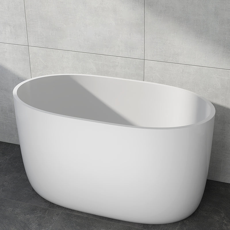 Modern Acrylic Ellipse White Bathtub Back to Wall with Drain Bath Tub 47"L x 23"W x 27"H Tub Clearhalo 'Bathroom Remodel & Bathroom Fixtures' 'Bathtubs' 'Home Improvement' 'home_improvement' 'home_improvement_bathtubs' 'Showers & Bathtubs' 6745391