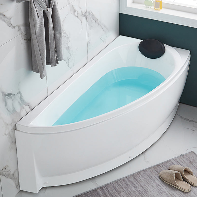 White Drop-in Bathtub Contemporary Corner Back to Wall Acrylic Bathtub Tub Only Left Clearhalo 'Bathroom Remodel & Bathroom Fixtures' 'Bathtubs' 'Home Improvement' 'home_improvement' 'home_improvement_bathtubs' 'Showers & Bathtubs' 6745478