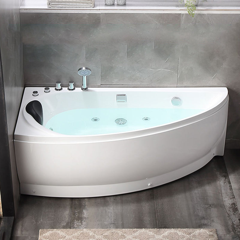 White Drop-in Bathtub Contemporary Corner Back to Wall Acrylic Bathtub Clearhalo 'Bathroom Remodel & Bathroom Fixtures' 'Bathtubs' 'Home Improvement' 'home_improvement' 'home_improvement_bathtubs' 'Showers & Bathtubs' 6745488