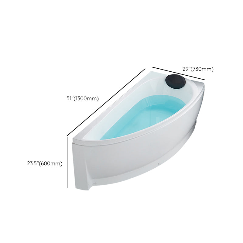 White Drop-in Bathtub Contemporary Corner Back to Wall Acrylic Bathtub Clearhalo 'Bathroom Remodel & Bathroom Fixtures' 'Bathtubs' 'Home Improvement' 'home_improvement' 'home_improvement_bathtubs' 'Showers & Bathtubs' 6745490