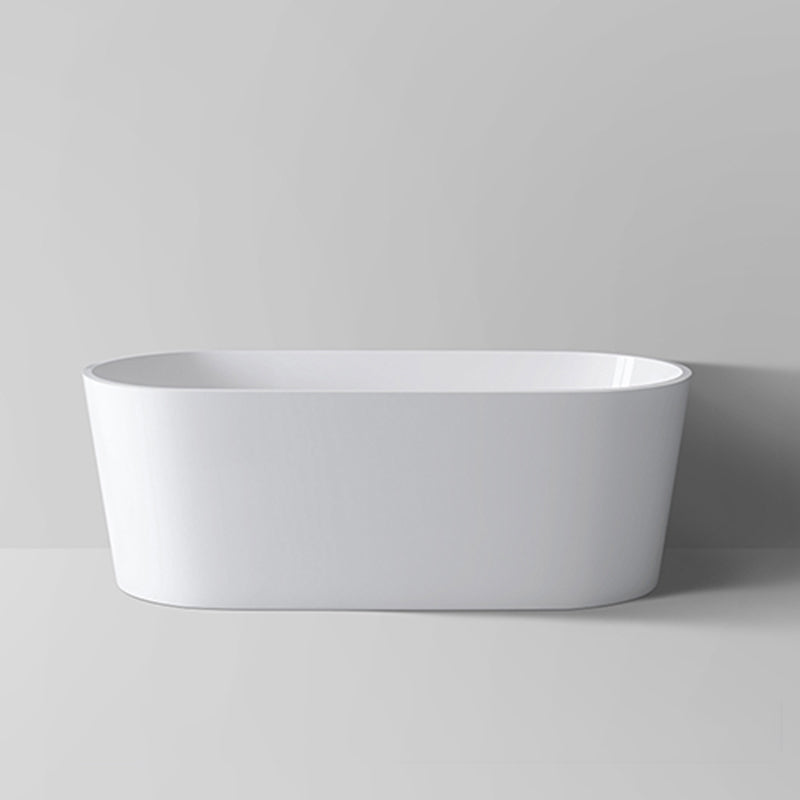 Modern Style Acrylic Ellipse Bathtub Freestanding Soaking Bathtub with Drain Bath Tub White Tub Clearhalo 'Bathroom Remodel & Bathroom Fixtures' 'Bathtubs' 'Home Improvement' 'home_improvement' 'home_improvement_bathtubs' 'Showers & Bathtubs' 6745642