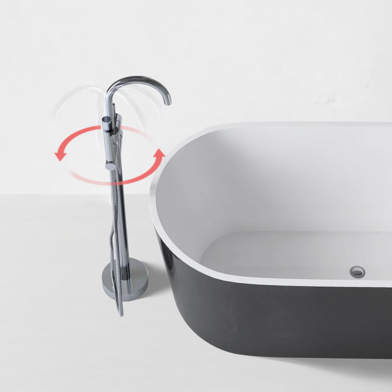 Modern Style Acrylic Ellipse Bathtub Freestanding Soaking Bathtub with Drain Bath Tub Clearhalo 'Bathroom Remodel & Bathroom Fixtures' 'Bathtubs' 'Home Improvement' 'home_improvement' 'home_improvement_bathtubs' 'Showers & Bathtubs' 6745656