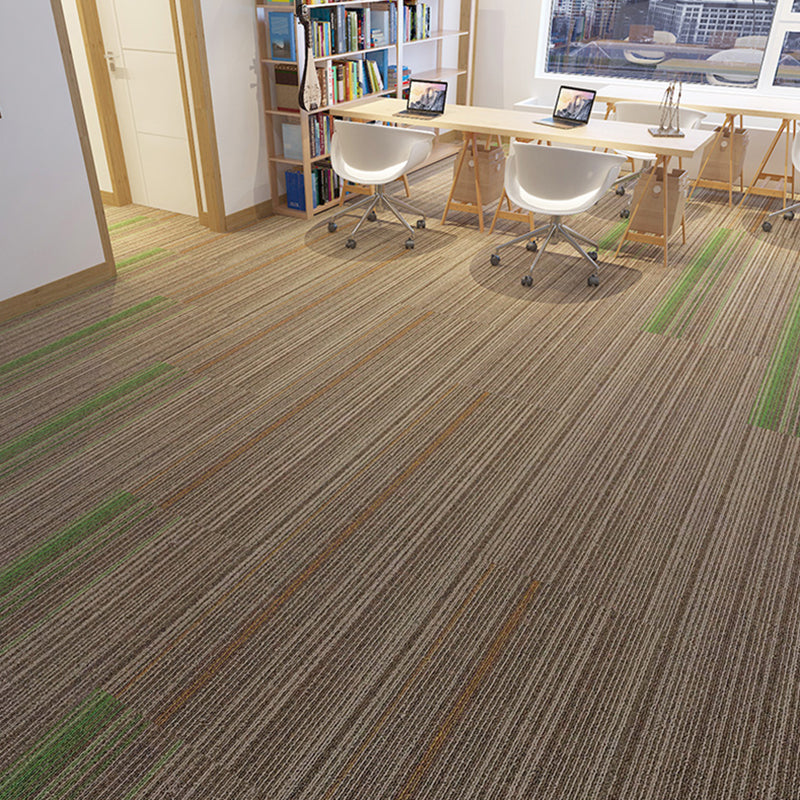 Carpet Tile Non-Skid Fade Resistant Gradient Loose Lay Carpet Tiles Living Room Brown/ Green 9-Piece Set Clearhalo 'Carpet Tiles & Carpet Squares' 'carpet_tiles_carpet_squares' 'Flooring 'Home Improvement' 'home_improvement' 'home_improvement_carpet_tiles_carpet_squares' Walls and Ceiling' 6756178