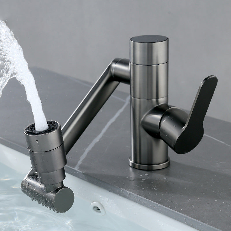 Modern Widespread Sink Faucet Solid Color Stainless Steel Centerset Lavatory Faucet Gris Oscuro Supply Lines Not Included Clearhalo 'bathroom_sink_faucets' 'Conjunta de Baño y Conjunta de Grifo' 'Coronamiento de Baño y Dispositivo de Baño' 'Grifo del lavabo del baño' 'Hogar' 'home_improvement' 'home_improvement_bathroom_sink_faucets' 'Mejoras para el hogar' 6756304