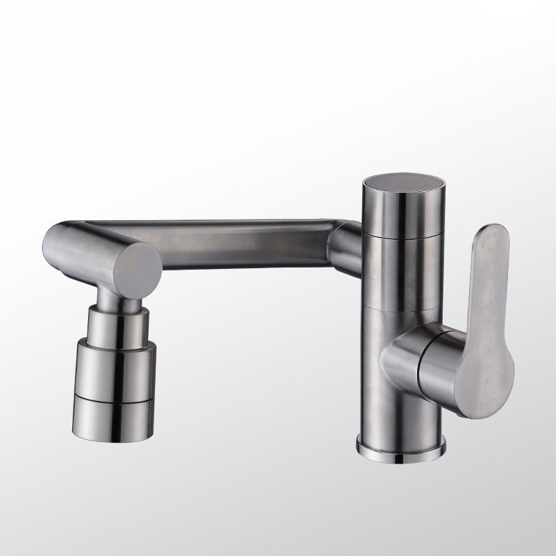 Modern Widespread Sink Faucet Solid Color Stainless Steel Centerset Lavatory Faucet Gris Clearhalo 'bathroom_sink_faucets' 'Conjunta de Baño y Conjunta de Grifo' 'Coronamiento de Baño y Dispositivo de Baño' 'Grifo del lavabo del baño' 'Hogar' 'home_improvement' 'home_improvement_bathroom_sink_faucets' 'Mejoras para el hogar' 6756305