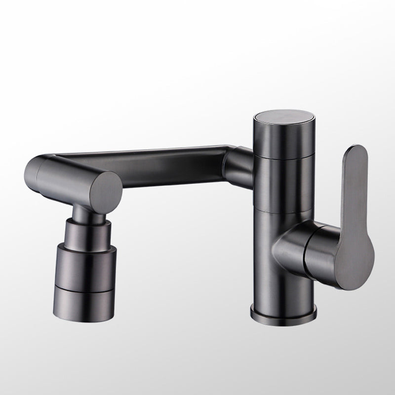 Modern Widespread Sink Faucet Solid Color Stainless Steel Centerset Lavatory Faucet Gris Oscuro Supply Lines Included Clearhalo 'bathroom_sink_faucets' 'Conjunta de Baño y Conjunta de Grifo' 'Coronamiento de Baño y Dispositivo de Baño' 'Grifo del lavabo del baño' 'Hogar' 'home_improvement' 'home_improvement_bathroom_sink_faucets' 'Mejoras para el hogar' 6756308