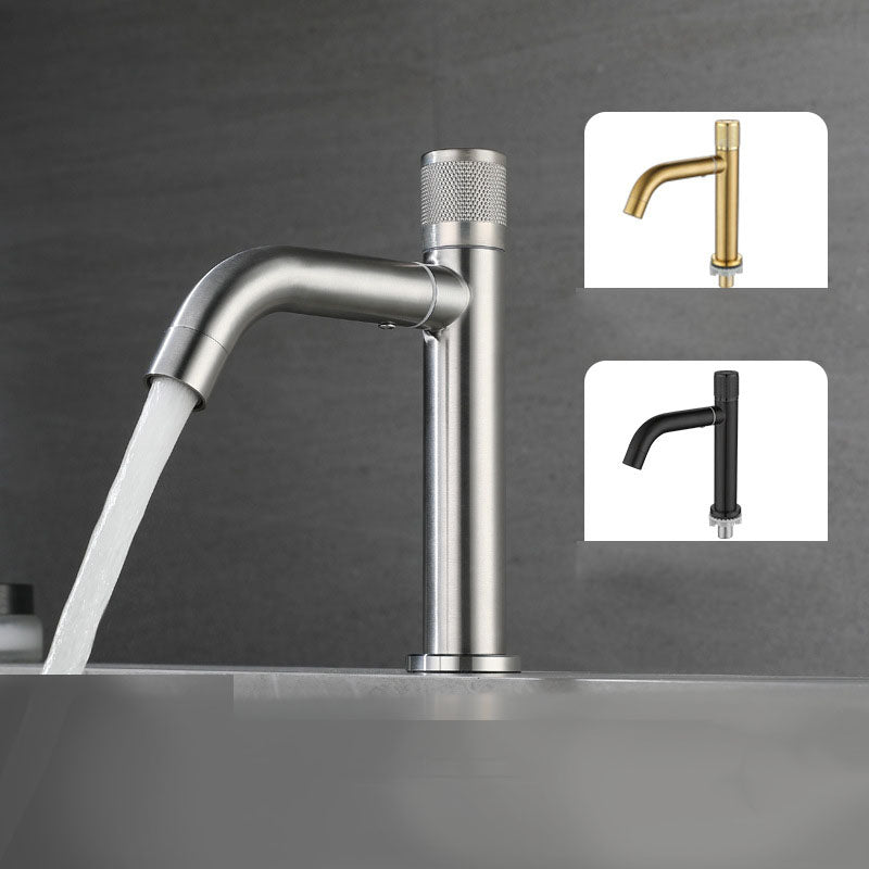 Modern Vessel Sink Faucet Stainless Steel Single Handle Low Arc Vessel Faucet Clearhalo 'bathroom_sink_faucets' 'Conjuntos de Torneiras de Lavatório e Banheiro' 'home_improvement' 'home_improvement_bathroom_sink_faucets' 'Mobiliário Doméstico' 'Página inicial' 'Renovação e equipamento de casa de banho' 'Torneira para lavatório de banheiro' 6756351