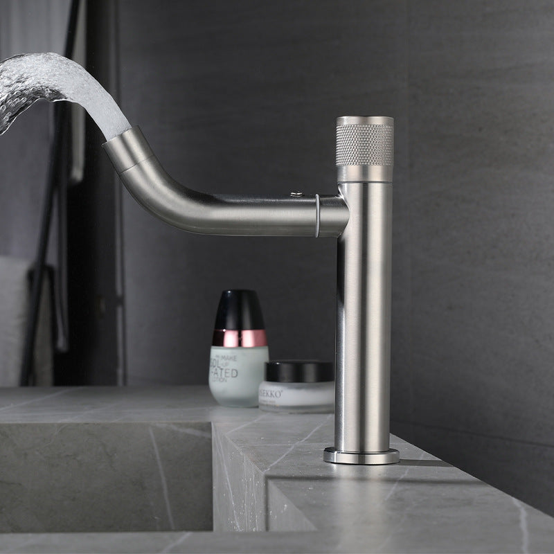 Modern Vessel Sink Faucet Stainless Steel Single Handle Low Arc Vessel Faucet Clearhalo 'bathroom_sink_faucets' 'Conjuntos de Torneiras de Lavatório e Banheiro' 'home_improvement' 'home_improvement_bathroom_sink_faucets' 'Mobiliário Doméstico' 'Página inicial' 'Renovação e equipamento de casa de banho' 'Torneira para lavatório de banheiro' 6756353