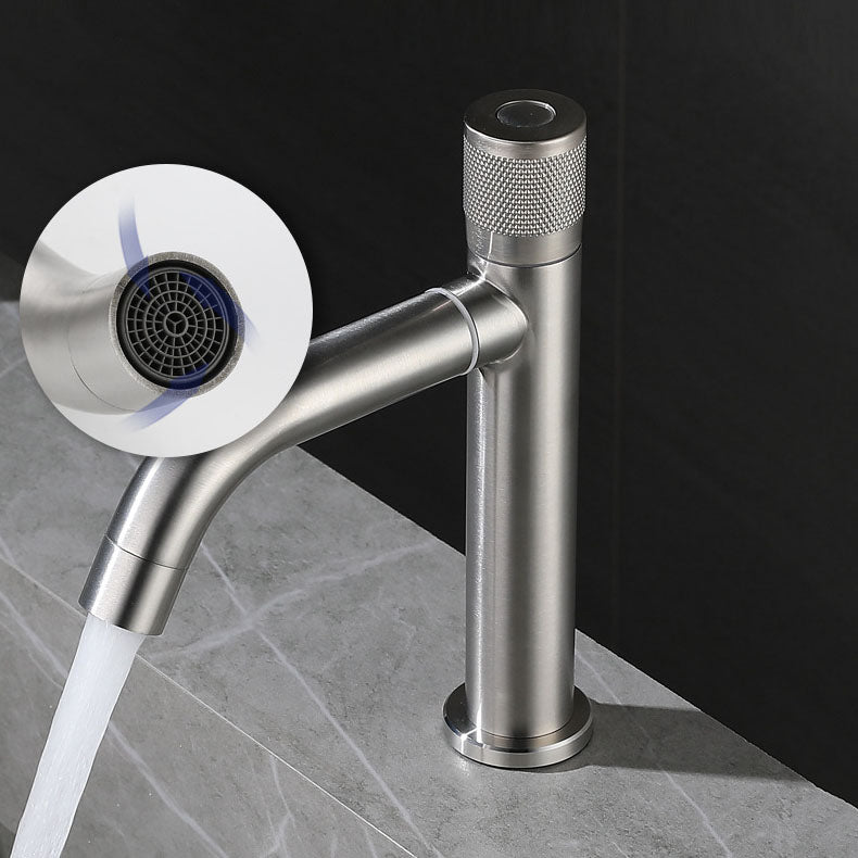 Modern Vessel Sink Faucet Stainless Steel Single Handle Low Arc Vessel Faucet Clearhalo 'bathroom_sink_faucets' 'Conjuntos de Torneiras de Lavatório e Banheiro' 'home_improvement' 'home_improvement_bathroom_sink_faucets' 'Mobiliário Doméstico' 'Página inicial' 'Renovação e equipamento de casa de banho' 'Torneira para lavatório de banheiro' 6756358