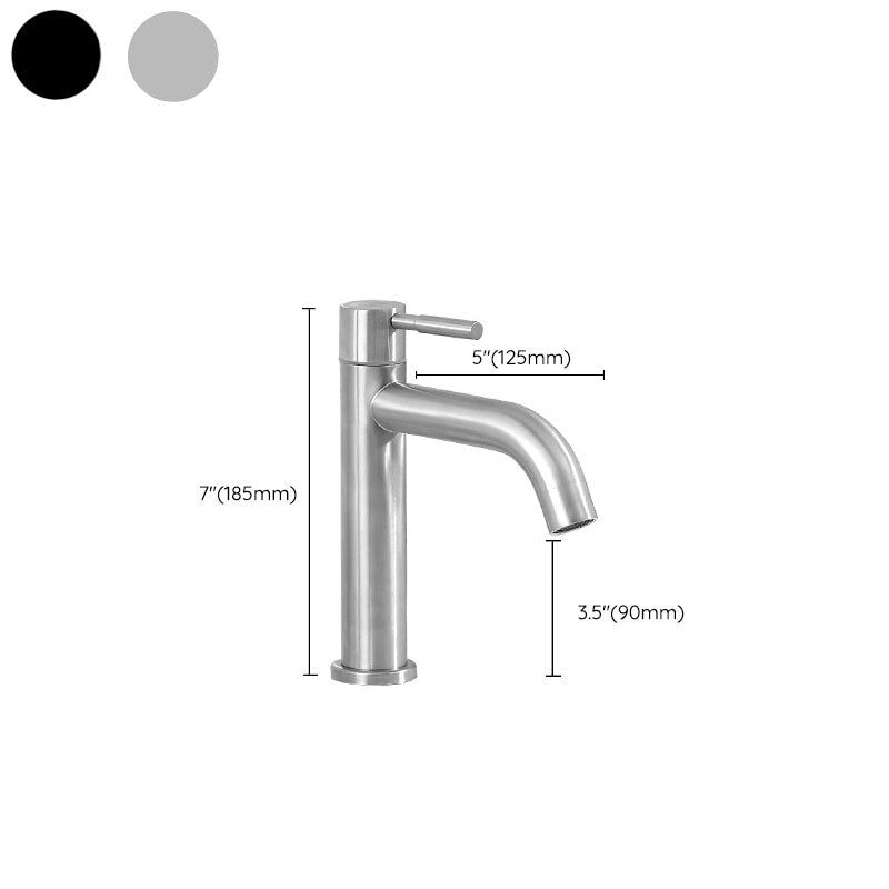 Industrial Vessel Faucet Stainless Steel Lever Handle Bathroom Faucet Clearhalo 'Bathroom Remodel & Bathroom Fixtures' 'Bathroom Sink Faucets' 'Bathroom Sinks & Faucet Components' 'bathroom_sink_faucets' 'Home Improvement' 'home_improvement' 'home_improvement_bathroom_sink_faucets' 6756371