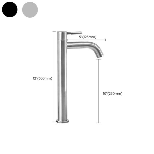 Industrial Vessel Faucet Stainless Steel Lever Handle Bathroom Faucet Clearhalo 'Bathroom Remodel & Bathroom Fixtures' 'Bathroom Sink Faucets' 'Bathroom Sinks & Faucet Components' 'bathroom_sink_faucets' 'Home Improvement' 'home_improvement' 'home_improvement_bathroom_sink_faucets' 6756372