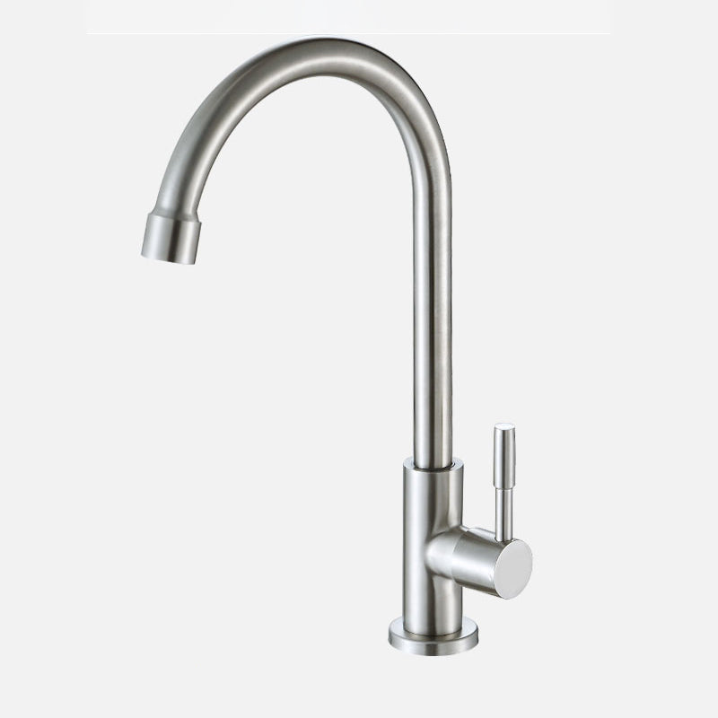 Modern Pull down Single Rotary Switch Kitchen Faucet High Arch Water Filler Cold Water Dispensers Clearhalo 'Home Improvement' 'home_improvement' 'home_improvement_kitchen_faucets' 'Kitchen Faucets' 'Kitchen Remodel & Kitchen Fixtures' 'Kitchen Sinks & Faucet Components' 'kitchen_faucets' 6756518