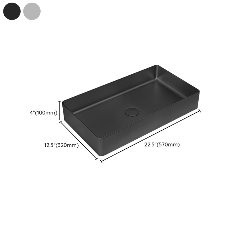 Contemporary Trough Bathroom Sink Solid Color Metal Trough Sink Clearhalo 'Bathroom Remodel & Bathroom Fixtures' 'Bathroom Sinks & Faucet Components' 'Bathroom Sinks' 'bathroom_sink' 'Home Improvement' 'home_improvement' 'home_improvement_bathroom_sink' 6756646