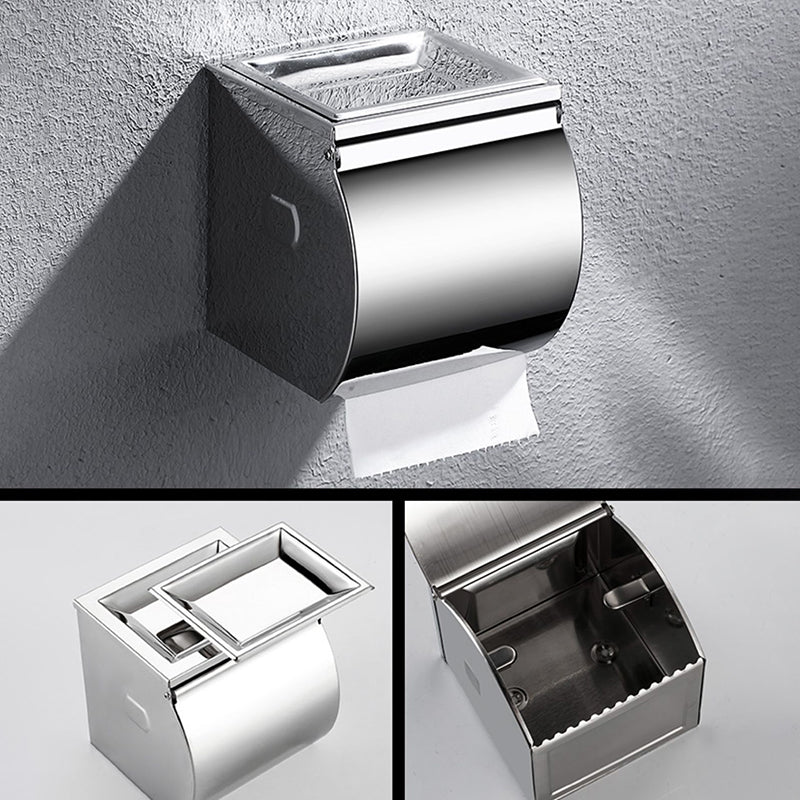 Modern Stainless Steel Bath Shelf Paper Holder Bathroom Accessory Kit Clearhalo 'Bathroom Hardware Sets' 'Bathroom Hardware' 'Bathroom Remodel & Bathroom Fixtures' 'bathroom_hardware_sets' 'Home Improvement' 'home_improvement' 'home_improvement_bathroom_hardware_sets' 6763000