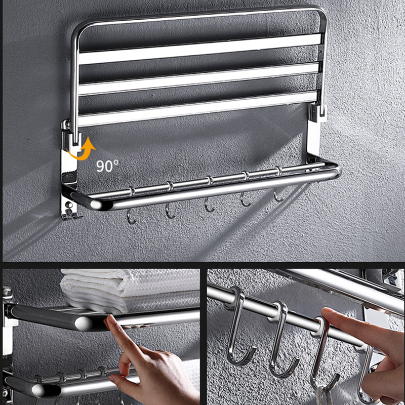 Modern Stainless Steel Bath Shelf Paper Holder Bathroom Accessory Kit Clearhalo 'Bathroom Hardware Sets' 'Bathroom Hardware' 'Bathroom Remodel & Bathroom Fixtures' 'bathroom_hardware_sets' 'Home Improvement' 'home_improvement' 'home_improvement_bathroom_hardware_sets' 6763003