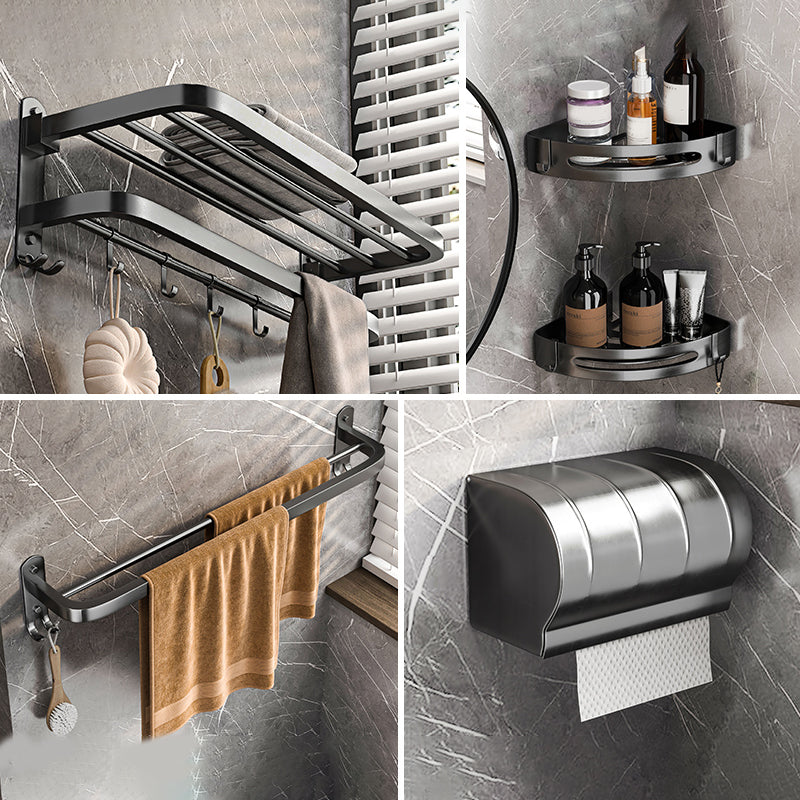 Modern Grey Bathroom Accessory Set Bath Shelf Bath Hardware Set 5-Piece Set (Triangle Bath Shelf) Clearhalo 'Bathroom Hardware Sets' 'Bathroom Hardware' 'Bathroom Remodel & Bathroom Fixtures' 'bathroom_hardware_sets' 'Home Improvement' 'home_improvement' 'home_improvement_bathroom_hardware_sets' 6763068