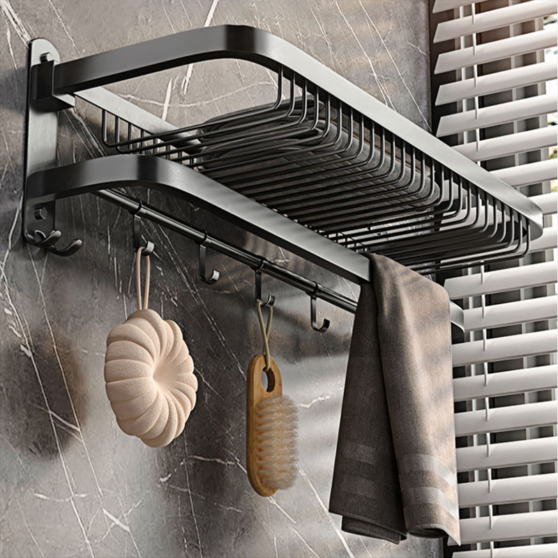 Modern Grey Bathroom Accessory Set Bath Shelf Bath Hardware Set Storage Tower Holder (23.6"L) Clearhalo 'Bathroom Hardware Sets' 'Bathroom Hardware' 'Bathroom Remodel & Bathroom Fixtures' 'bathroom_hardware_sets' 'Home Improvement' 'home_improvement' 'home_improvement_bathroom_hardware_sets' 6763076