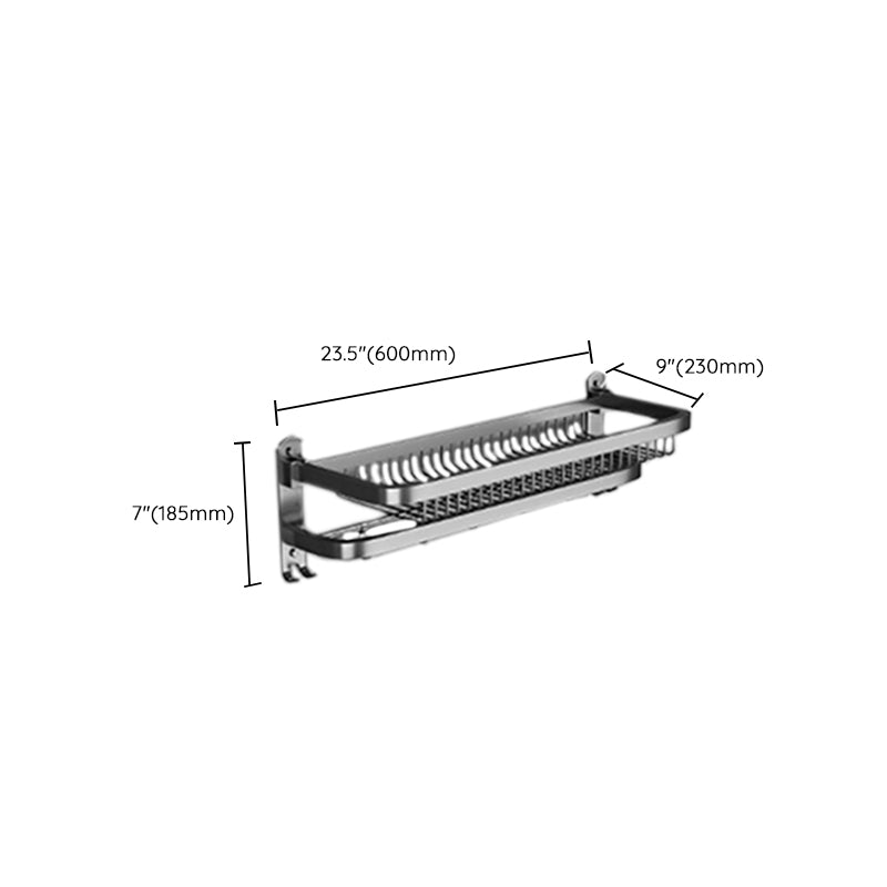 Modern Grey Bathroom Accessory Set Bath Shelf Bath Hardware Set Clearhalo 'Bathroom Hardware Sets' 'Bathroom Hardware' 'Bathroom Remodel & Bathroom Fixtures' 'bathroom_hardware_sets' 'Home Improvement' 'home_improvement' 'home_improvement_bathroom_hardware_sets' 6763080