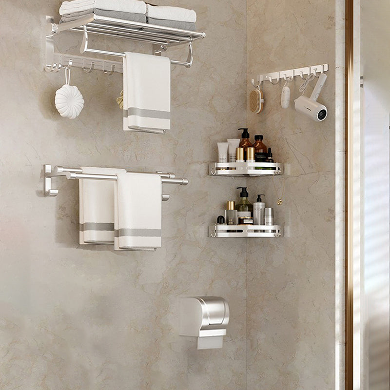 Traditional Bath Shelf Stainless Steel Paper Holder Bathroom Accessories Hardware Set 6-Piece Set (Row Hook) Clearhalo 'Bathroom Hardware Sets' 'Bathroom Hardware' 'Bathroom Remodel & Bathroom Fixtures' 'bathroom_hardware_sets' 'Home Improvement' 'home_improvement' 'home_improvement_bathroom_hardware_sets' 6763101