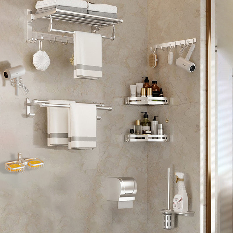 Traditional Bath Shelf Stainless Steel Paper Holder Bathroom Accessories Hardware Set 9-Piece Set (Toilet Paper Holder) Clearhalo 'Bathroom Hardware Sets' 'Bathroom Hardware' 'Bathroom Remodel & Bathroom Fixtures' 'bathroom_hardware_sets' 'Home Improvement' 'home_improvement' 'home_improvement_bathroom_hardware_sets' 6763109