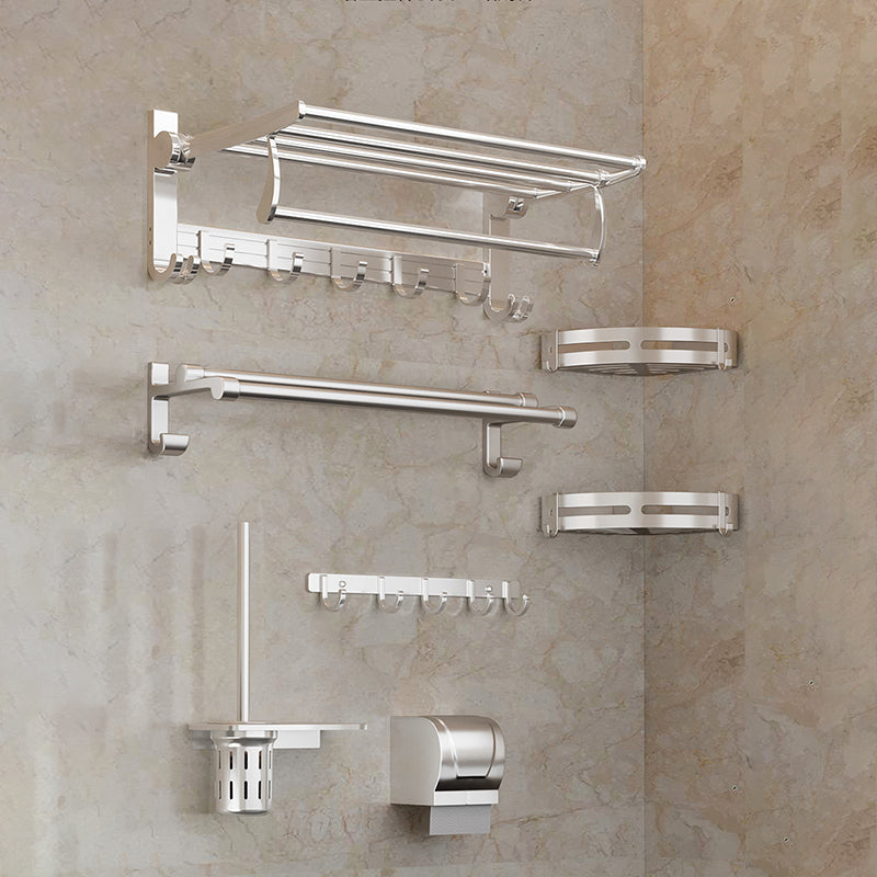 Traditional Bath Shelf Stainless Steel Paper Holder Bathroom Accessories Hardware Set Clearhalo 'Bathroom Hardware Sets' 'Bathroom Hardware' 'Bathroom Remodel & Bathroom Fixtures' 'bathroom_hardware_sets' 'Home Improvement' 'home_improvement' 'home_improvement_bathroom_hardware_sets' 6763114