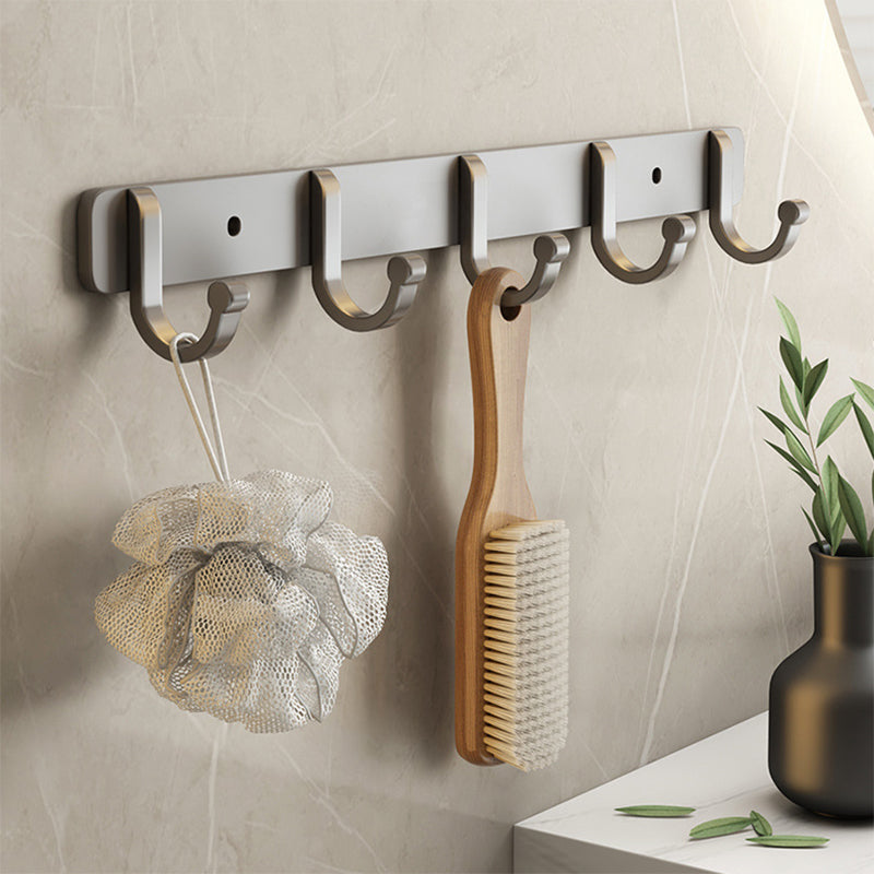 Contemporary Bathroom Hardware Set Gray Aluminum Bathroom Accessory Kit Clearhalo 'Bathroom Hardware Sets' 'Bathroom Hardware' 'Bathroom Remodel & Bathroom Fixtures' 'bathroom_hardware_sets' 'Home Improvement' 'home_improvement' 'home_improvement_bathroom_hardware_sets' 6763361