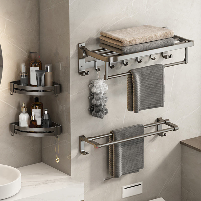 Conjunto de hardware de baño moderno conjunto de accesorios de baño de  aluminio gris