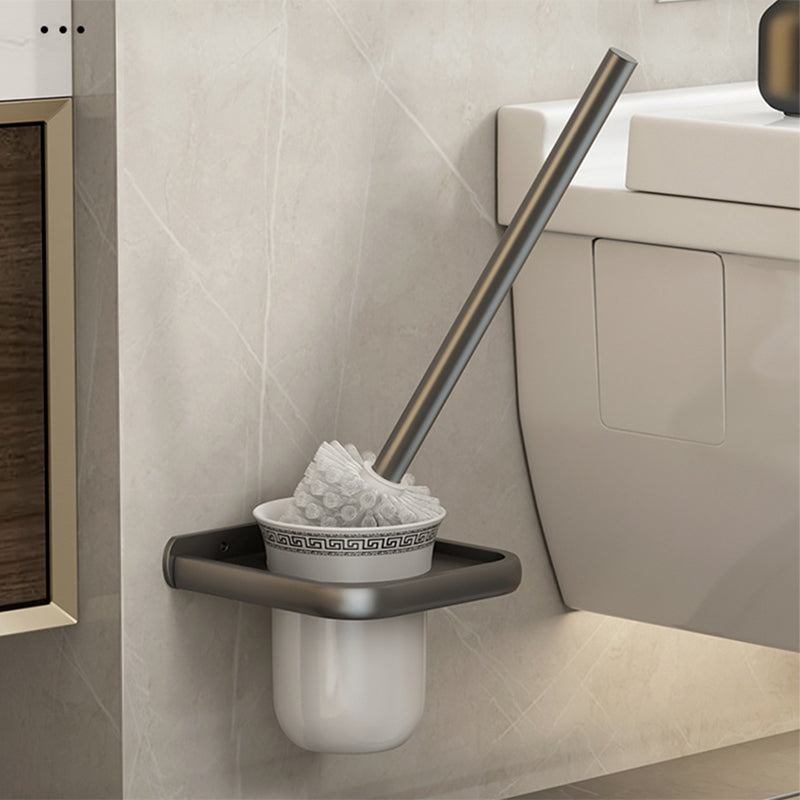 Contemporary Bathroom Hardware Set Gray Aluminum Bathroom Accessory Kit Clearhalo 'Bathroom Hardware Sets' 'Bathroom Hardware' 'Bathroom Remodel & Bathroom Fixtures' 'bathroom_hardware_sets' 'Home Improvement' 'home_improvement' 'home_improvement_bathroom_hardware_sets' 6763363