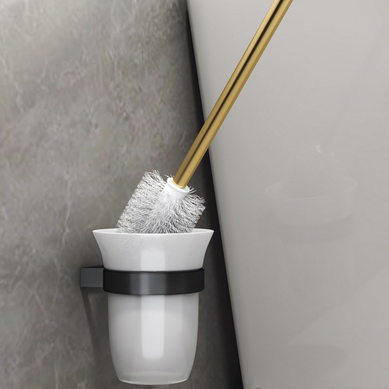 Black & Brass Bathroom Set Modern Style Bathroom Accessory As Individual Or As a Set Toilet Brush Clearhalo 'Bathroom Hardware Sets' 'Bathroom Hardware' 'Bathroom Remodel & Bathroom Fixtures' 'bathroom_hardware_sets' 'Home Improvement' 'home_improvement' 'home_improvement_bathroom_hardware_sets' 6763409