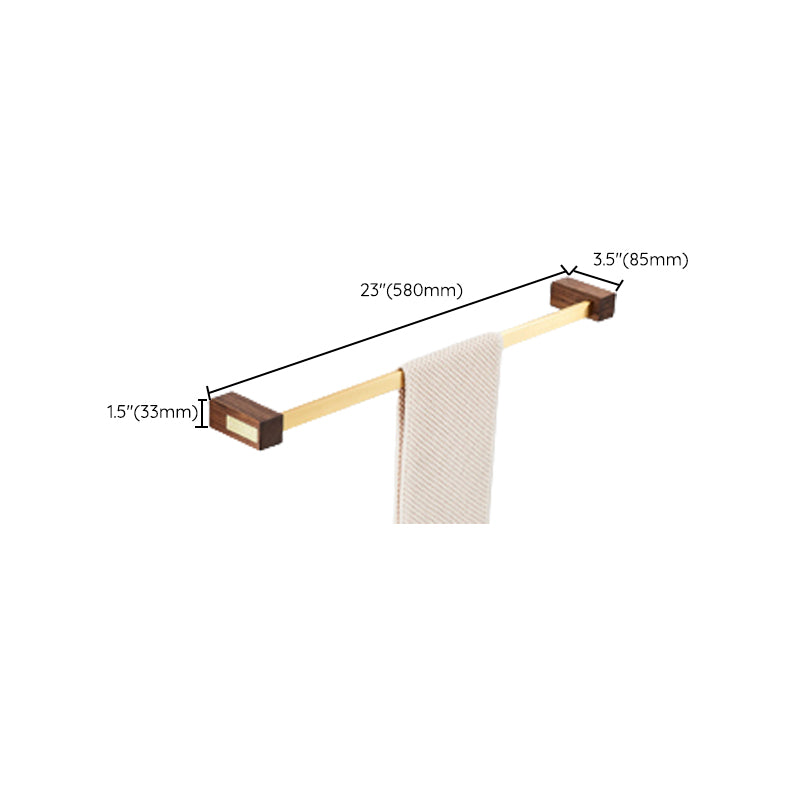 Wooden & Aluminum Bath Hardware Set Golden Bathroom Accessory Kit Clearhalo 'Bathroom Hardware Sets' 'Bathroom Hardware' 'Bathroom Remodel & Bathroom Fixtures' 'bathroom_hardware_sets' 'Home Improvement' 'home_improvement' 'home_improvement_bathroom_hardware_sets' 6764464