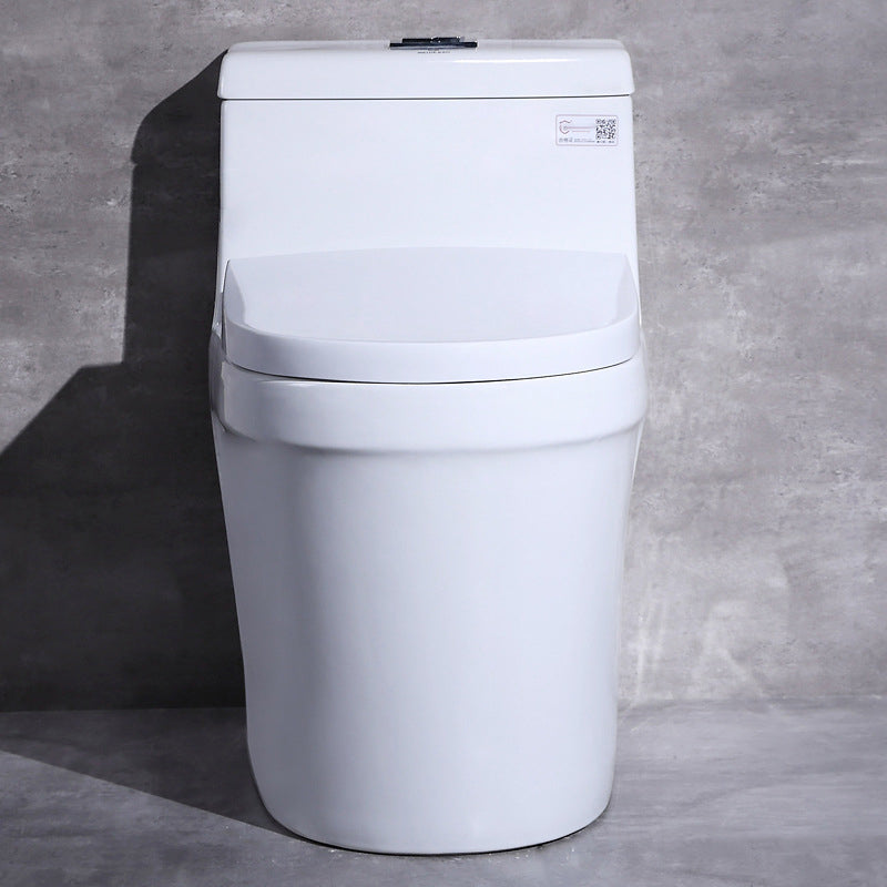 Modern Ceramic Toilet One Piece Flush Toilet with Toilet Seat Plastic 16" Clearhalo 'Bathroom Remodel & Bathroom Fixtures' 'Home Improvement' 'home_improvement' 'home_improvement_toilets' 'Toilets & Bidets' 'Toilets' 6764859
