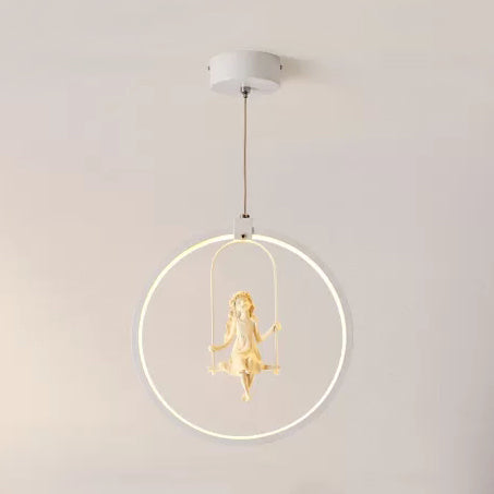 Resin Angel Acrylic Pendant Light Dining Room Modern Pendant Lamp in White White B Clearhalo 'Ceiling Lights' 'Pendant Lights' 'Pendants' Lighting' 67653_225c0e92-123f-4da3-81b3-04d4a11a7efb