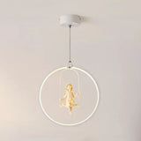 Resin Angel Acrylic Pendant Light Dining Room Modern Pendant Lamp in White Clearhalo 'Ceiling Lights' 'Pendant Lights' 'Pendants' Lighting' 67653