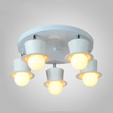 Bare Bulb Boys Bedroom Ceiling Mount Light Metal Contemporary Rotatable Ceiling Lamp in White 5 White Clearhalo 'Ceiling Lights' 'Close To Ceiling Lights' 'Close to ceiling' 'Flush mount' Lighting' 67664