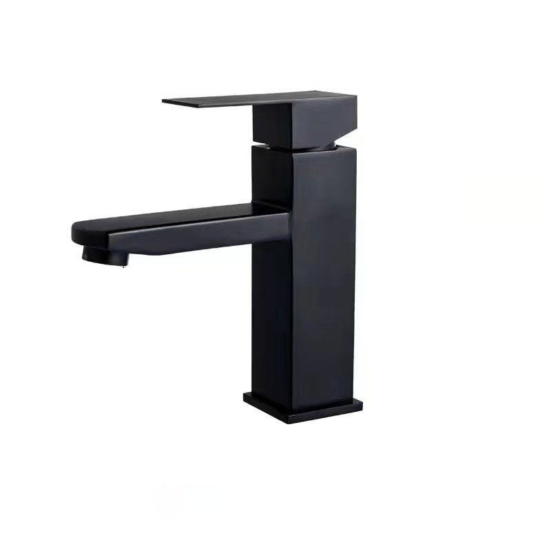 Industrial Vessel Sink Faucet Stainless Steel Lever Handles Vessel Sink Bathroom Faucet Negro 6.9" Clearhalo 'bathroom_sink_faucets' 'Conjunta de Baño y Conjunta de Grifo' 'Coronamiento de Baño y Dispositivo de Baño' 'Grifo del lavabo del baño' 'Hogar' 'home_improvement' 'home_improvement_bathroom_sink_faucets' 'Mejoras para el hogar' 6771492