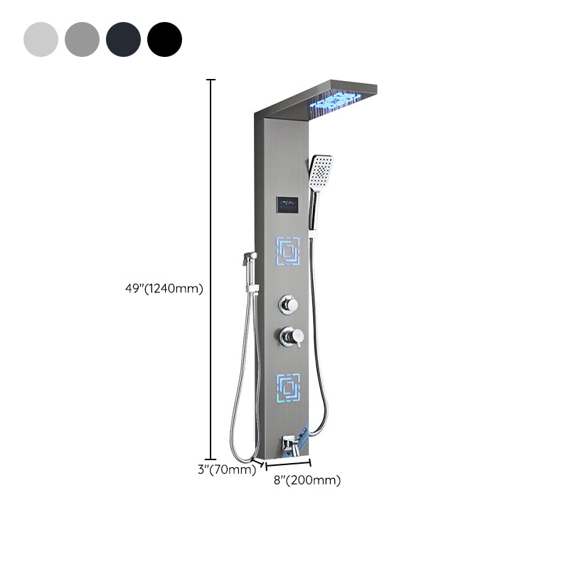 Shower Shower Set Digital Display Temperature Control Shower Wall Mounted Clearhalo 'Bathroom Remodel & Bathroom Fixtures' 'Home Improvement' 'home_improvement' 'home_improvement_shower_faucets' 'Shower Faucets & Systems' 'shower_faucets' 'Showers & Bathtubs Plumbing' 'Showers & Bathtubs' 6771817