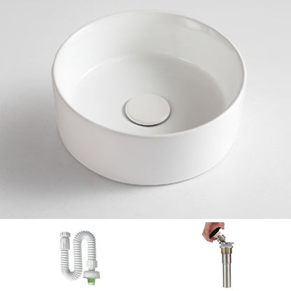 Modern Vessel Bathroom Sink Round Porcelain with Pop-Up Drain Basin Sink 12"L x 12"W x 5"H White Unavailiable Clearhalo 'Bathroom Remodel & Bathroom Fixtures' 'Bathroom Sinks & Faucet Components' 'Bathroom Sinks' 'bathroom_sink' 'Home Improvement' 'home_improvement' 'home_improvement_bathroom_sink' 6772162