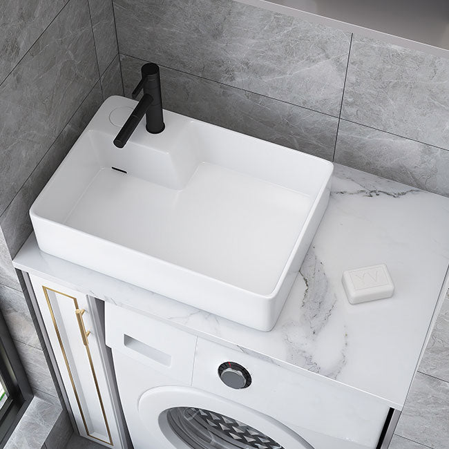 Modern Bathroom Sink White Ceramic Rectangular Bathroom Vessel Sink Clearhalo 'Bathroom Remodel & Bathroom Fixtures' 'Bathroom Sinks & Faucet Components' 'Bathroom Sinks' 'bathroom_sink' 'Home Improvement' 'home_improvement' 'home_improvement_bathroom_sink' 6772327