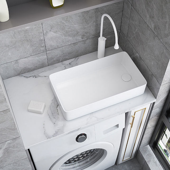 Modern Bathroom Sink White Ceramic Rectangular Bathroom Vessel Sink Clearhalo 'Bathroom Remodel & Bathroom Fixtures' 'Bathroom Sinks & Faucet Components' 'Bathroom Sinks' 'bathroom_sink' 'Home Improvement' 'home_improvement' 'home_improvement_bathroom_sink' 6772328